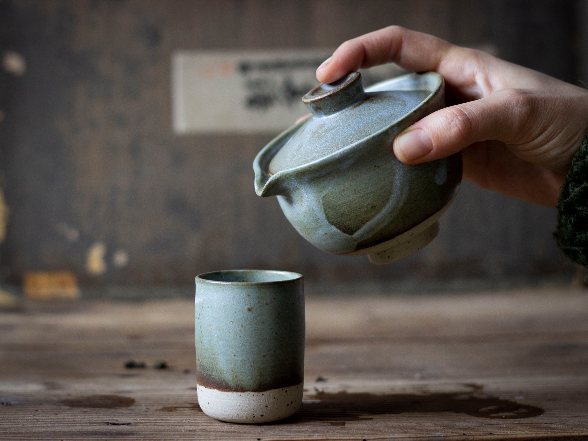 Hand made green gaiwan