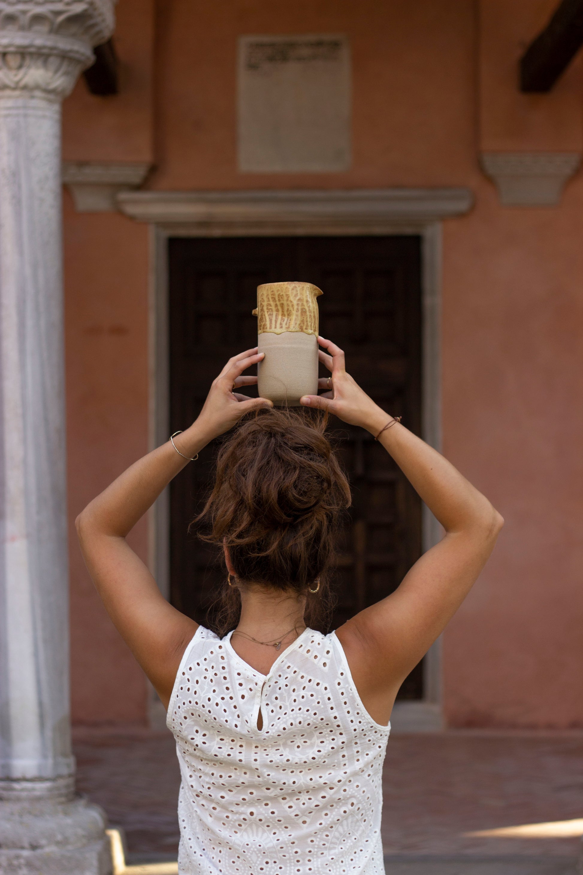 me and my torcello jug in front of Santa Fosca church 